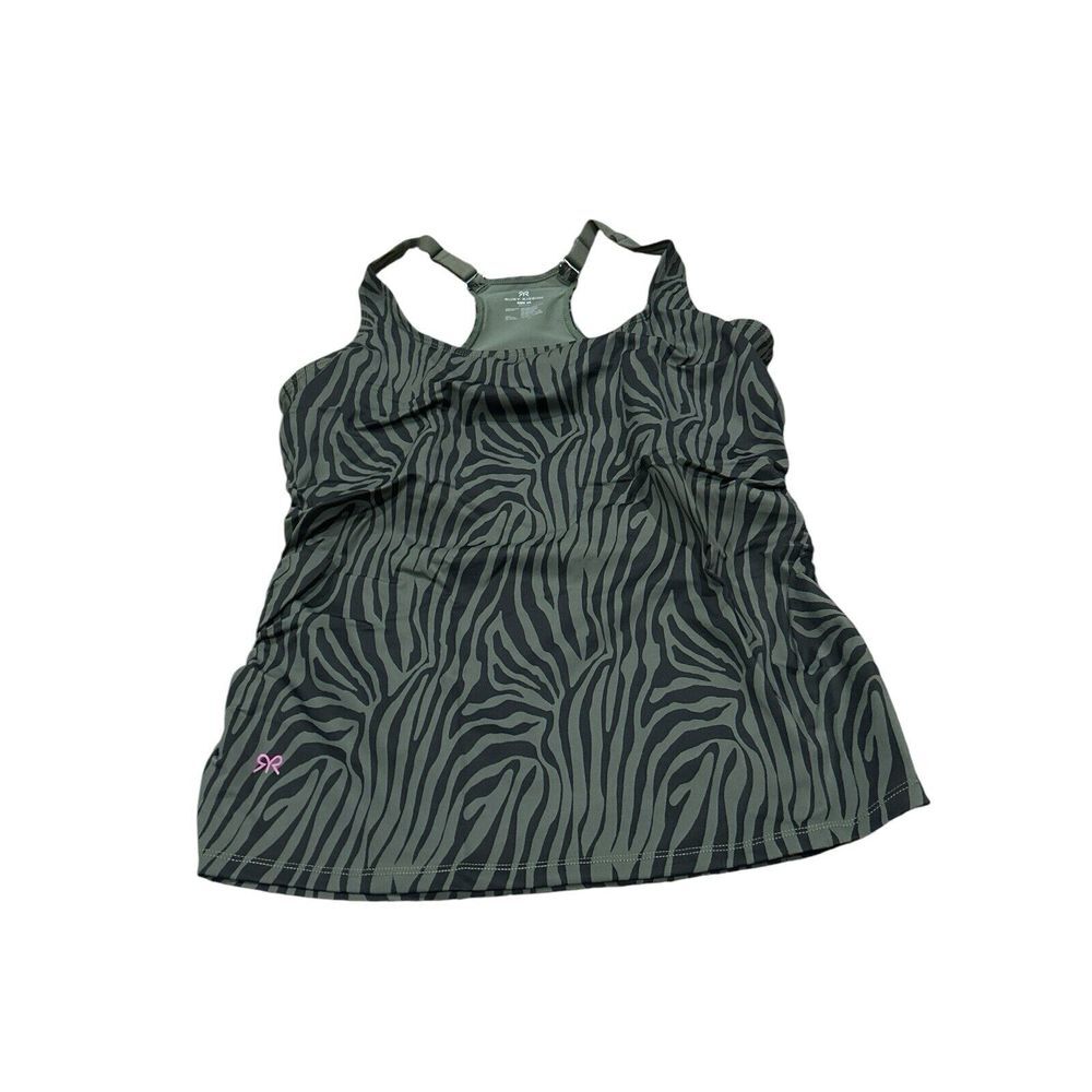 Ruby Ribbon Square Neck Sport Tank 48 Racerback Shelf Bra Style 1748‎ Olive NWT